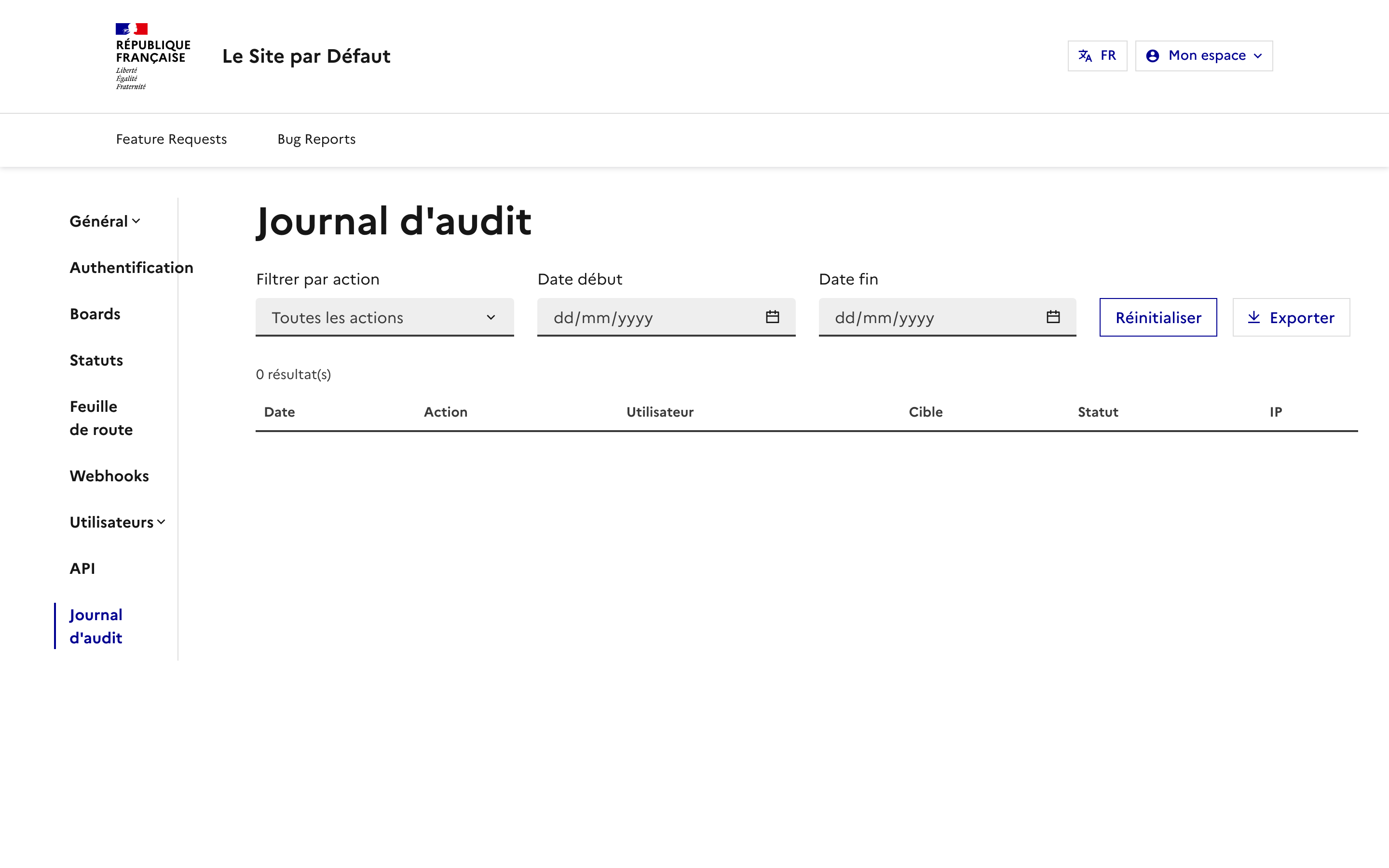 Journal d'audit